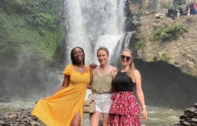 Friends at Tegenungan Waterfall, Bali